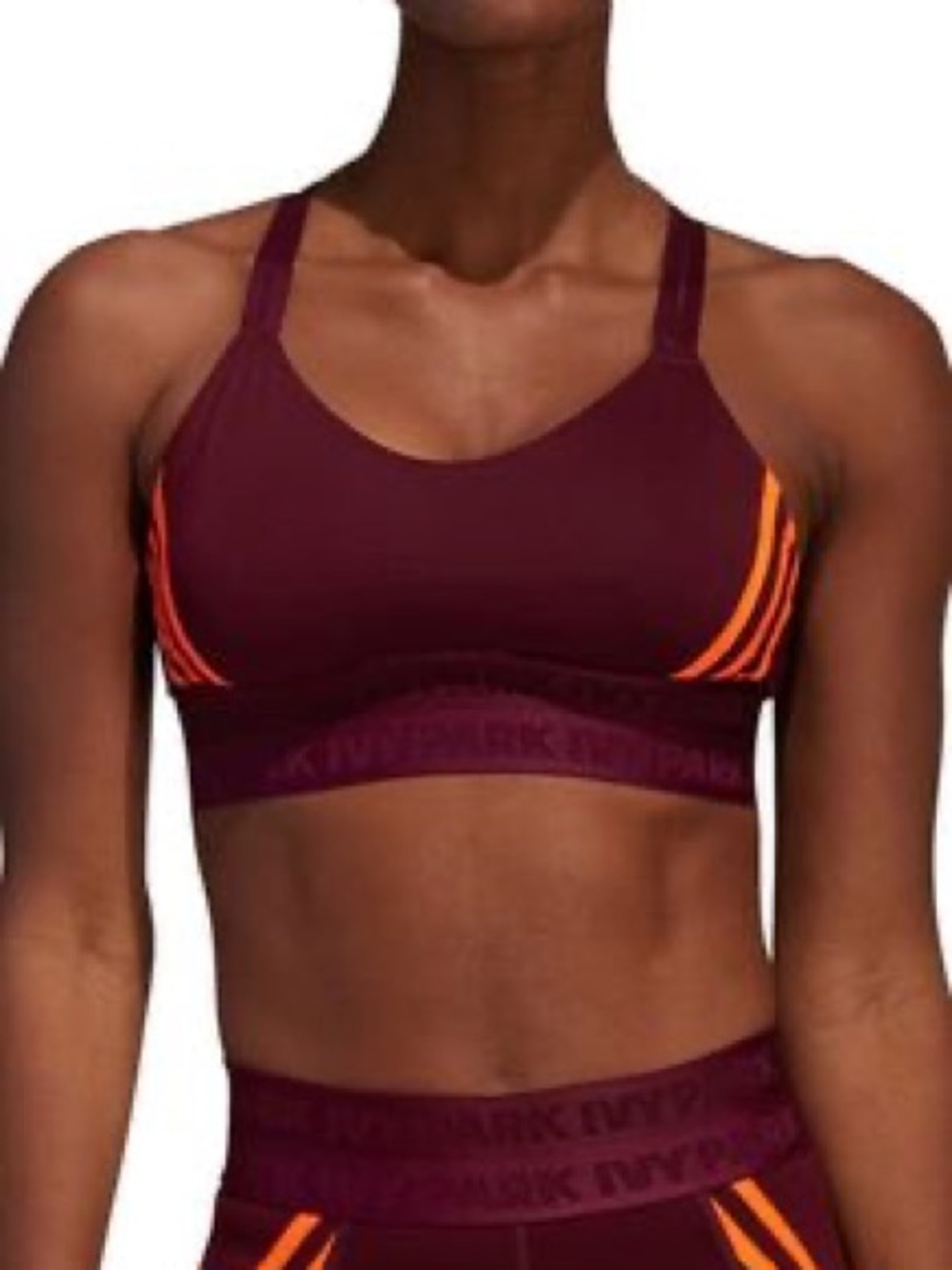 NWT Large Adidas x Beyonce IVY PARK Maroon Strappy Cutout Sports Bra
